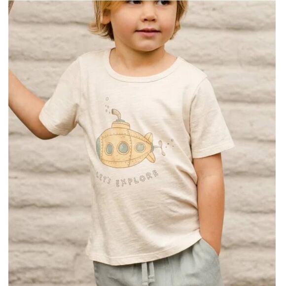 Rylee + Cru Baby Cream Submarine Basic Tee Size 3-6 M - Picture 2 of 6